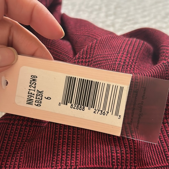 NWT-Nanette Lepore Mock Neck Plaid Dress with Side Panels and Invisible Zipper - Picture 10 of 10